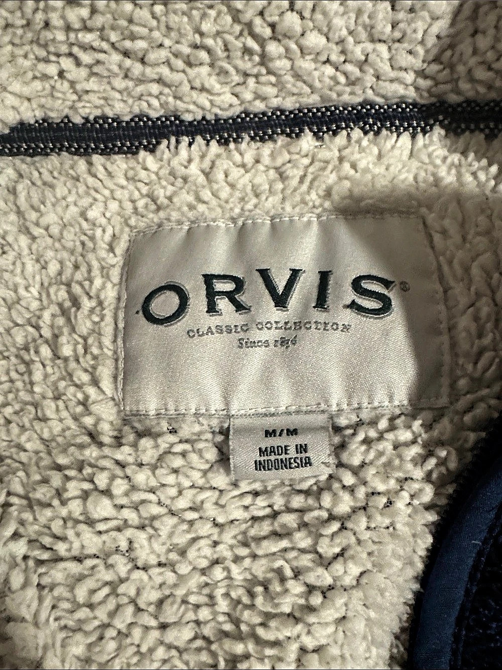 Orvis Classic Collection Quarter Snap Fleece Pullover Dark Navy M - Picture 2 of 3